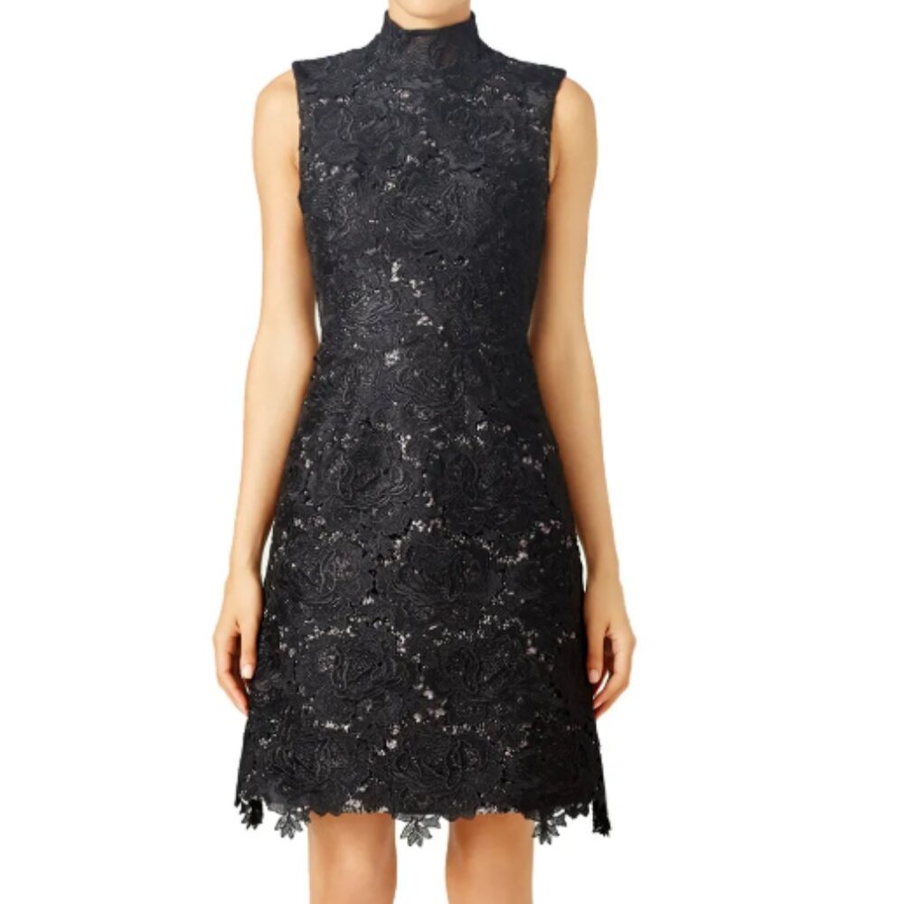 ML Monique Lhuillier Facade Lace Sheath Dress – Black, Size 2